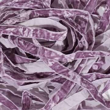 MAYREEL 3/8 Inch Dusty Purple Crushed Velvet Ribbon Lilac Vintage for Flower Bouquet Gift Wrapping Wedding Invitations Crafts Christmas Decorations Party 25 Yards