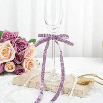 MAYREEL 3/8 Inch Dusty Purple Crushed Velvet Ribbon Lilac Vintage for Flower Bouquet Gift Wrapping Wedding Invitations Crafts Christmas Decorations Party 25 Yards