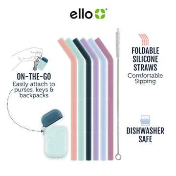 Ello Impact Silicone Fold & Store Straws with Carry Case | Eco-Friendly & Fun