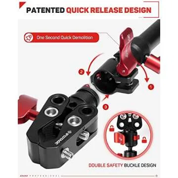 IFOOTAGE 32" Camera Support Arm, Spider Crab Telescoping Support Rod with Jaw Clamp & Ball Head, Tripod Support Arm for Stability, 1/4" & 3/8" Screw Compatible with Camera Slider, SA-32