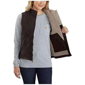 Carhartt Women's Warm Sherpa-Lined Vest - Dark Brown
