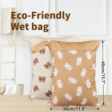 Opgroeie Wet Dry Bags with Two Zippered Pockets and Handle, Reusable Storage Bag for Breast Pump Par...