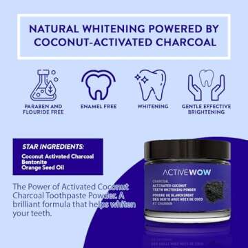 Active Wow Teeth Whitening Charcoal Powder Natural