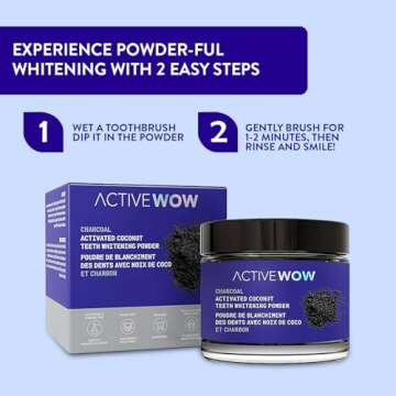 Active Wow Teeth Whitening Charcoal Powder Natural