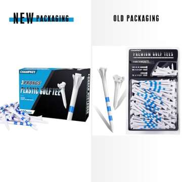 CHAMPKEY Premium 3 Prongs Plastic Golf Tees 100 Pack - 85 Count 3-1/4" with 15 Count 1-1/2" Tees Mix...