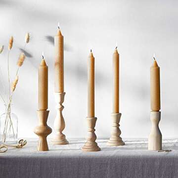 Root Candles Unscented Arista Timberline 9-Inch Dinner Candles, 12-Count, Beeswax