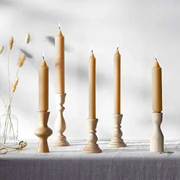 Root Candles Unscented Arista Timberline 9-Inch Dinner Candles, 12-Count, Beeswax