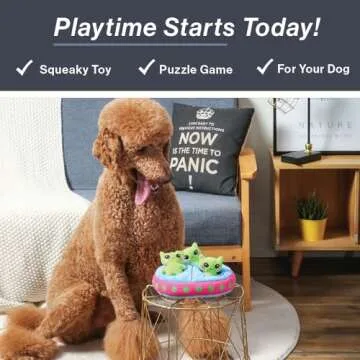 HugSmart Pet – Space Paws UFO | Squeaky Hide and Seek Plush Dog Toys | Cute Interactive Plush Puzzle Toys for Small Medium Dogs