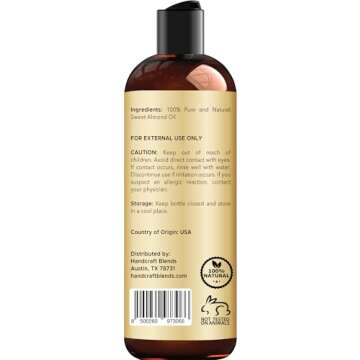 Handcraft Blends Sweet Almond Oil - 100% Pure Carrier Oil