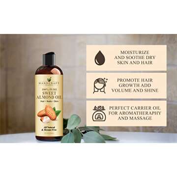 Handcraft Blends Sweet Almond Oil - 100% Pure Carrier Oil
