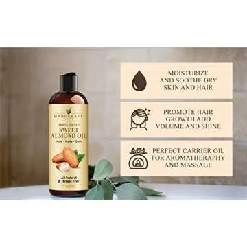 Handcraft Blends Sweet Almond Oil - 100% Pure Carrier Oil