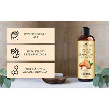 Handcraft Blends Sweet Almond Oil - 100% Pure Carrier Oil