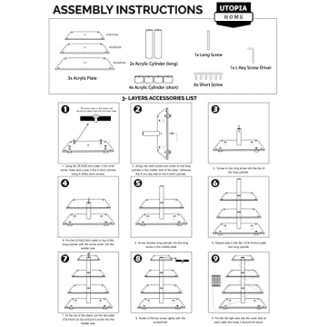 Utopia Home LED Acrylic Cupcake Stand for Events