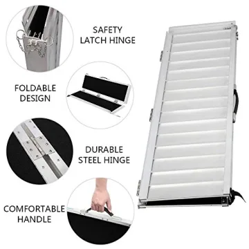 Mefeir Portable 4' Wheelchair Ramp for Home and Vehicles