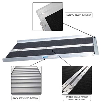 Mefeir Portable 4' Wheelchair Ramp for Home and Vehicles