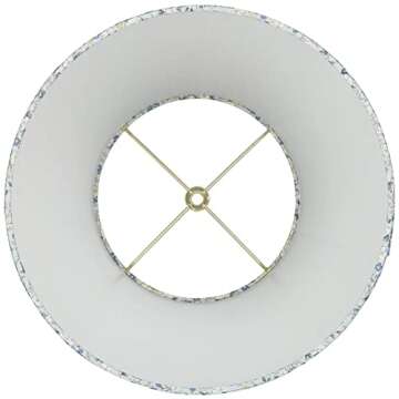 Set of 2 Floral Lamp Shades with Finial and Harp