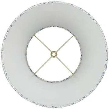 Set of 2 Floral Lamp Shades with Finial and Harp