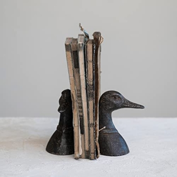 Stylish Distressed Duck Head Bookends for Rustic Decor