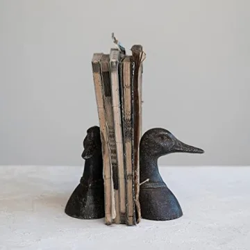 Stylish Distressed Duck Head Bookends for Rustic Decor