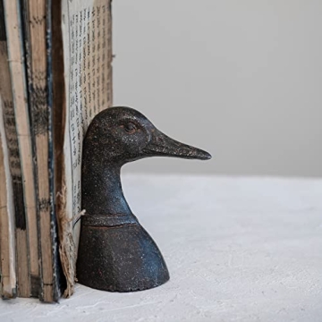 Stylish Distressed Duck Head Bookends for Rustic Decor