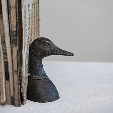 Stylish Distressed Duck Head Bookends for Rustic Decor