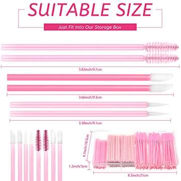 263 Pieces Makeup Applicators Tools Kit, Include 50 Disposable Eyeliner Brushes 112 Mascara Wands Ey...