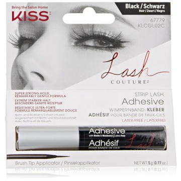 KISS Lash Couture Black Strip Lash Adhesive with Biotin & Blueberry Extract, Latex-Free, Dermatologi...