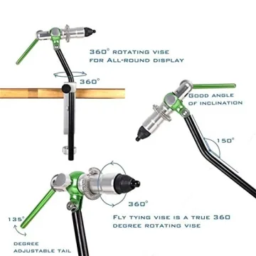 Maxcatch Rotary Fly Tying Vise Durable Adjustable Portable