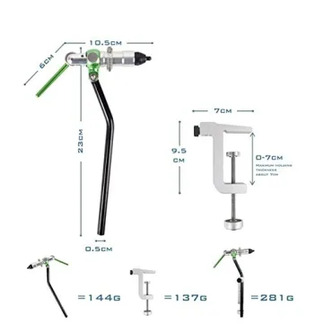Maxcatch Rotary Fly Tying Vise Durable Adjustable Portable