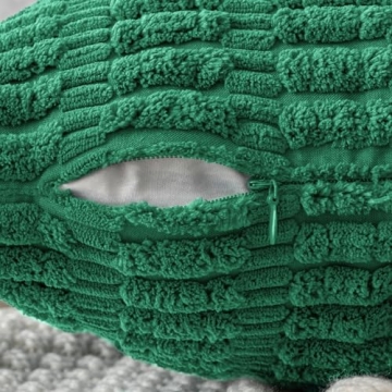 MIULEE Green Corduroy Decorative Pillow Covers 18x18 Inches