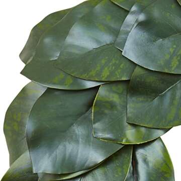Nearly Natural 24in Artificial Magnolia Leaf Wreath for Home Decor