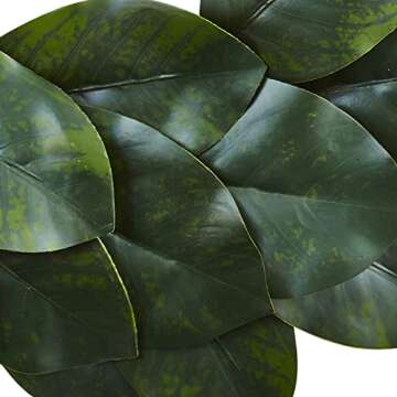 Nearly Natural 24in Artificial Magnolia Leaf Wreath for Home Decor