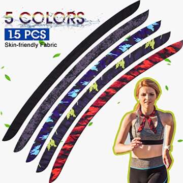 Tarpop Cooling Neck Wraps Cooling Bandana Neck Coolers for Hot Summer Ice Cooling Scarf Headband for Women Men Dog(15 Pcs)