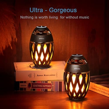 DIKAOU Portable Bluetooth Speaker Lamp with Flame Effect