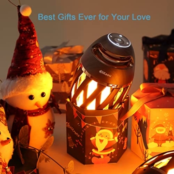 DIKAOU Portable Bluetooth Speaker Lamp with Flame Effect