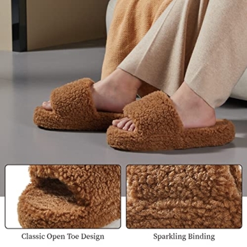 Cozy POSEE Fuzzy Memory Foam Slippers for Women