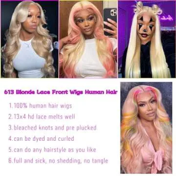 bunGiol 30 Inch Blonde Lace Front Wig Human Hair