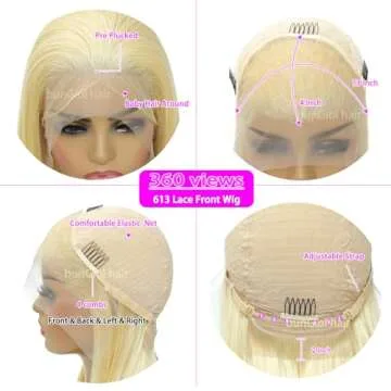 bunGiol 30 Inch Blonde Lace Front Wig Human Hair