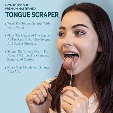 MasterMedi Stainless Steel Tongue Scraper Set for Fresh Breath