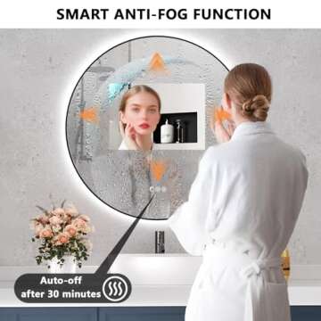 30'' Round Lighted Mirror for Elegant Home Decor