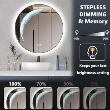 30'' Round Lighted Mirror for Elegant Home Decor
