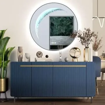 30'' Round Lighted Mirror for Elegant Home Decor