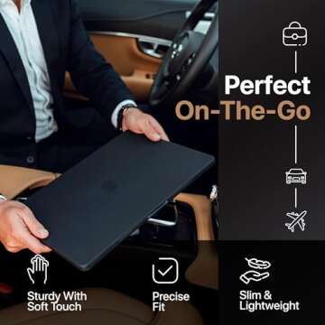 Kuzy Compatible with MacBook Pro 15 inch Case with Touch Bar A1990 A1707-2019 2017 2016 MacBook Pro 15 Case Hard Shell for 15 inch MacBook Pro Case Cover Mac Laptop Case 15 inch, Black