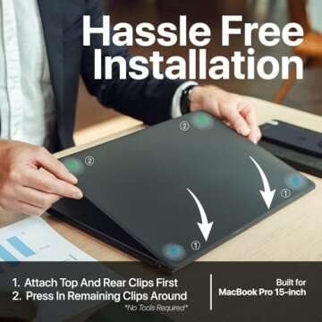 Kuzy Compatible with MacBook Pro 15 inch Case with Touch Bar A1990 A1707-2019 2017 2016 MacBook Pro 15 Case Hard Shell for 15 inch MacBook Pro Case Cover Mac Laptop Case 15 inch, Black