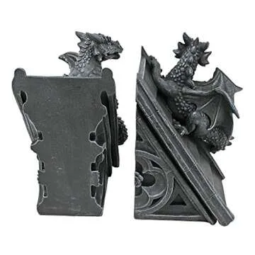 Design Toscano Castle Dragon Bookends: Unique Gothic Decor