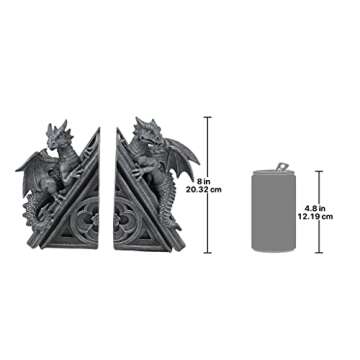 Design Toscano Castle Dragon Bookends: Unique Gothic Decor