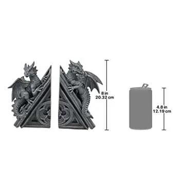 Design Toscano Castle Dragon Bookends: Unique Gothic Decor