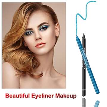 AWCCXMYM 12 Colors Eyeliner Pen Set,Glitter Eyeliner Pencil,Eye Liners for Women Waterproof Colored ...
