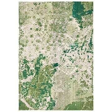 SAFAVIEH Madison Collection Area Rug - 6' x 9', Green & Ivory, Modern Abstract Design, Non-Shedding ...