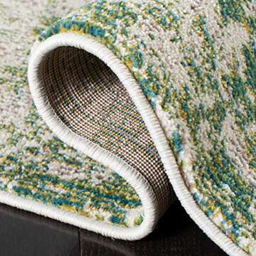 SAFAVIEH Madison Collection Area Rug - 6' x 9', Green & Ivory, Modern Abstract Design, Non-Shedding & Easy Care, Ideal for High Traffic Areas in Living Room, Bedroom (MAD499Y)